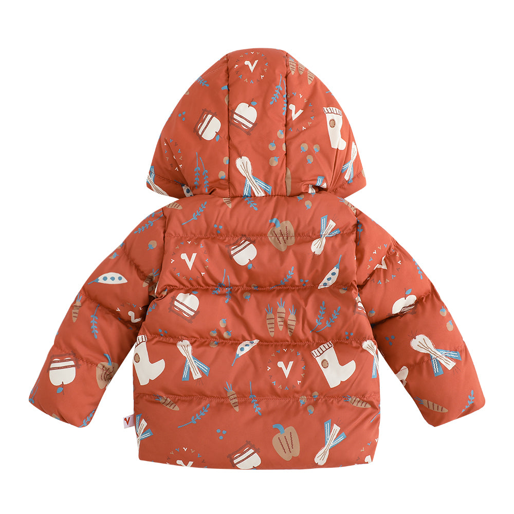 VAUVA Vauva FW23 - Baby Girl Happy Farm Hooded Padded Coat Coat &amp; Jacket