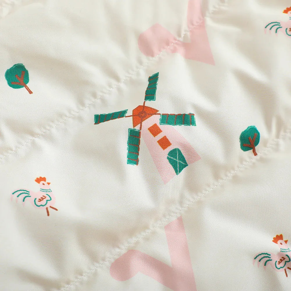 VAUVA Vauva FW23 - Baby Girls Pinwheel All Over Print Coat (White) Coat & Jacket
