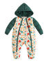 VAUVA Vauva FW23 - Baby Unisex Fruit All Over Print Cotton Hood Long Sleeve Romper (Green) Romper