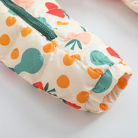 Vauva FW23 - Baby Unisex Fruit All Over Print Cotton Hood Long Sleeve Romper (Green) - My Little Korner