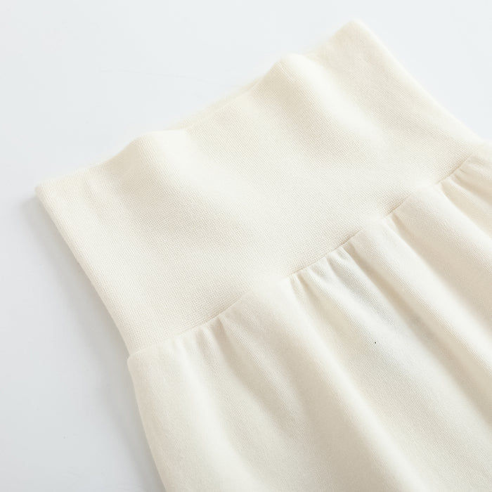 Vauva FW23 - 女嬰純色棉質高腰護肚長褲（白色）