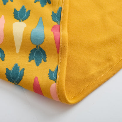 VAUVA Vauva FW23 - Baby Boy Carrot All Over Print Cotton Blanket (Yellow) Blanket