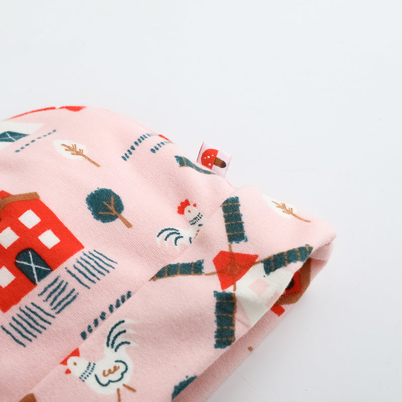 Vauva FW23 - Baby Girls Pinwheel All Over Print Cotton Hat (Pink) - My Little Korner