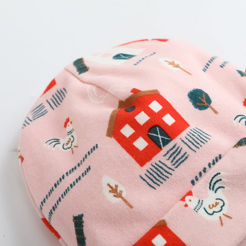 Vauva FW23 - Baby Girls Pinwheel All Over Print Cotton Hat (Pink)