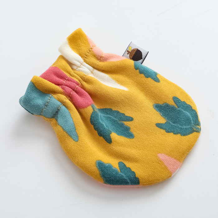 Vauva FW23 - 男嬰胡蘿蔔全印花棉質手套（黃色）