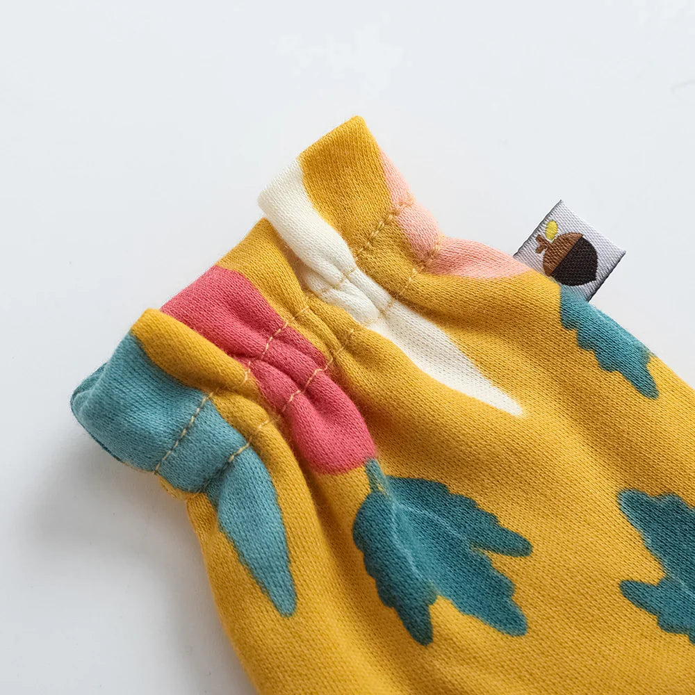 VAUVA Vauva FW23 - Baby Boy Carrot All Over Print Cotton Mittens (Yellow) Mitten