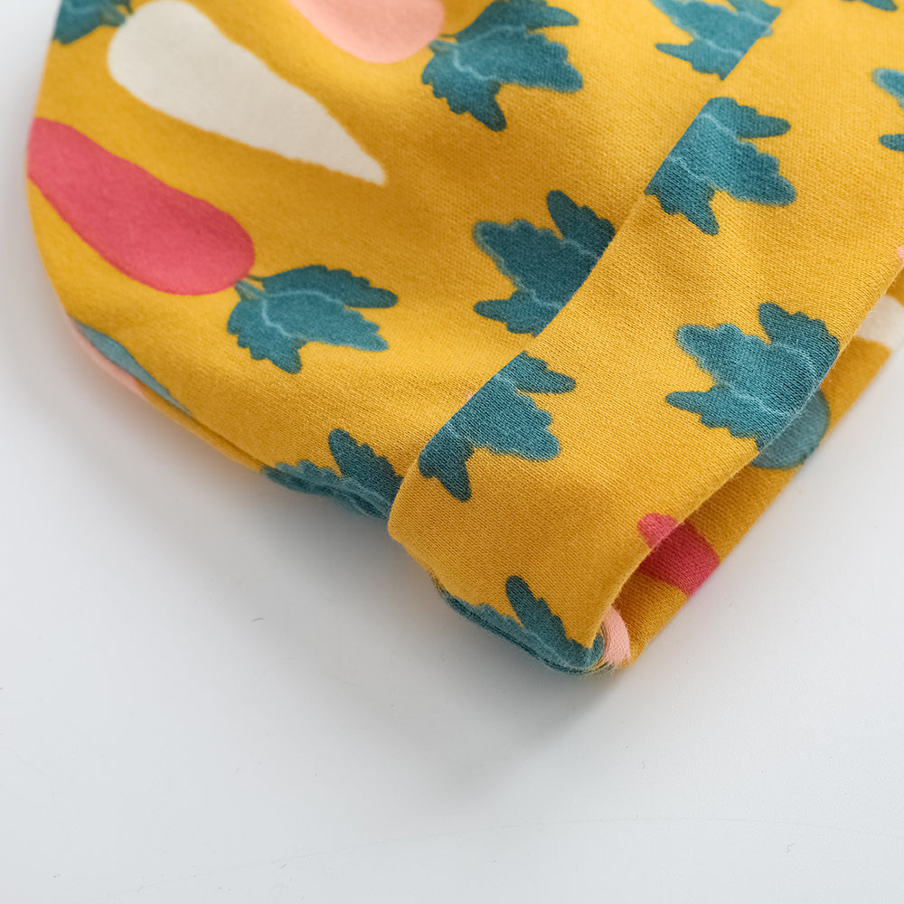 VAUVA Vauva FW23 - Baby Boy Carrot All Over Print Cotton Hat (Yellow) Hat