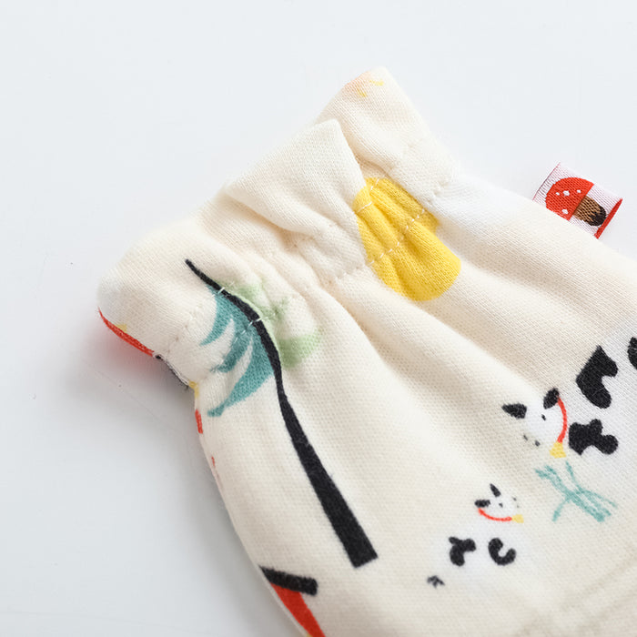 Vauva FW23 - 嬰兒男女通用北歐風格全印花棉質手套（白色）