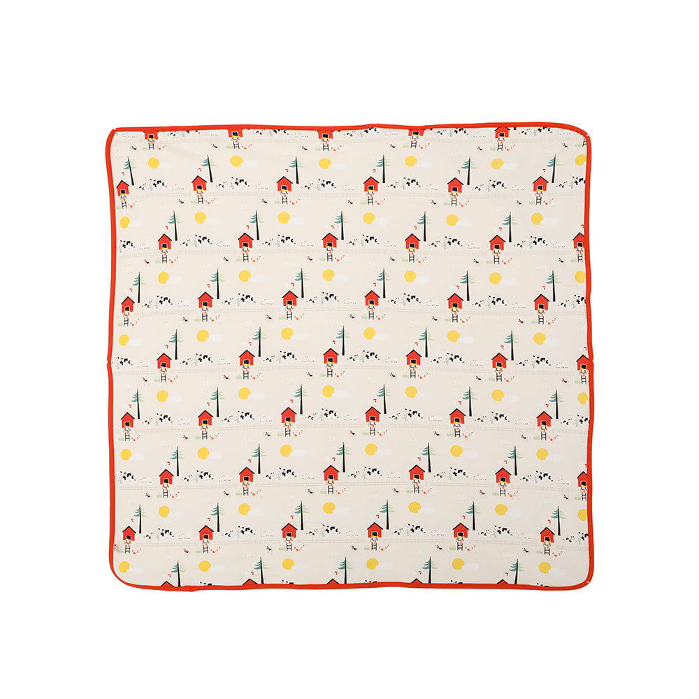 VAUVA Vauva FW23 - Baby Unisex Nordic Style All Over Print Cotton Blanket (Red) Blanket