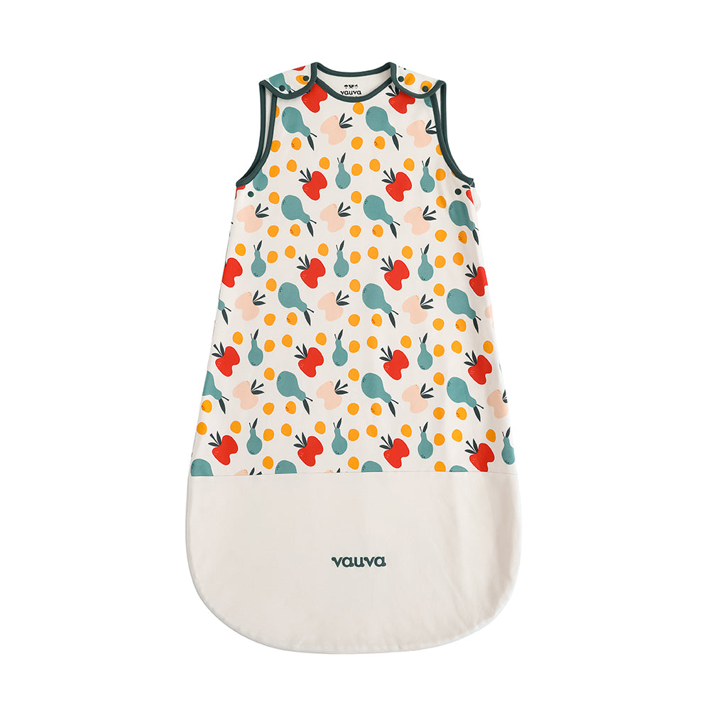 Vauva FW23 - Baby Unisex Fruit All Over Print Cotton Sleeping Bag (Green) product image front 