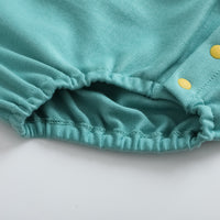 Vauva FW23 - Baby Boy Carrot Pattern Cotton Polo Long Sleeve Bodysuit (Green) - My Little Korner