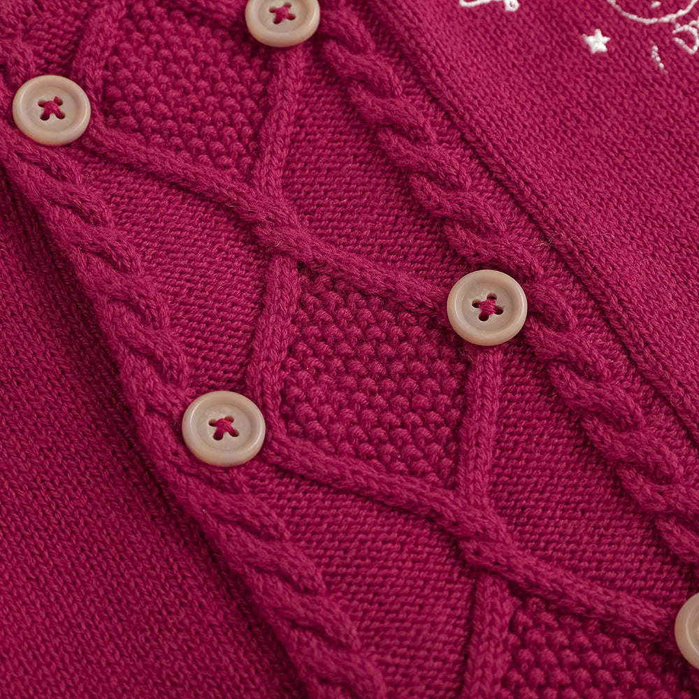 Embroidered Stand-up Collar Cardigan