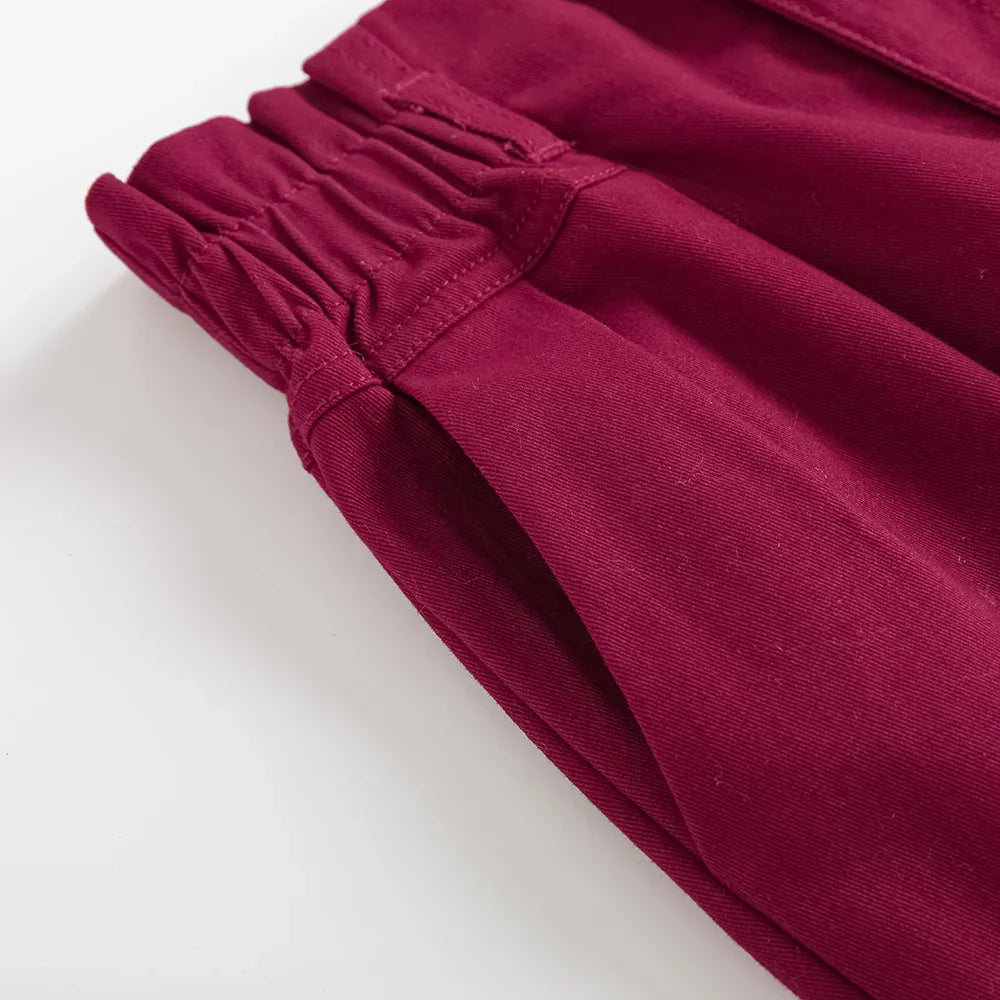 Girls Embroidered Barrel‑Leg Trousers