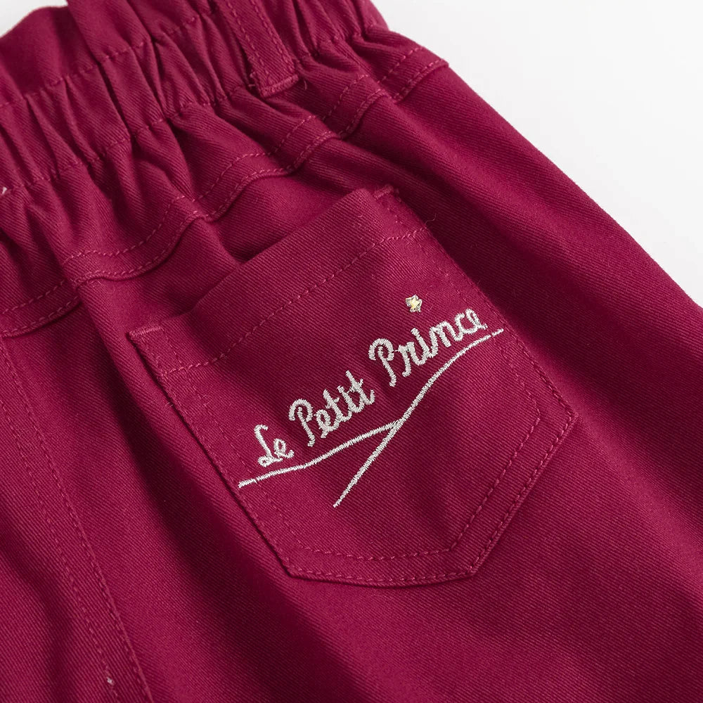 Girls Embroidered Barrel‑Leg Trousers