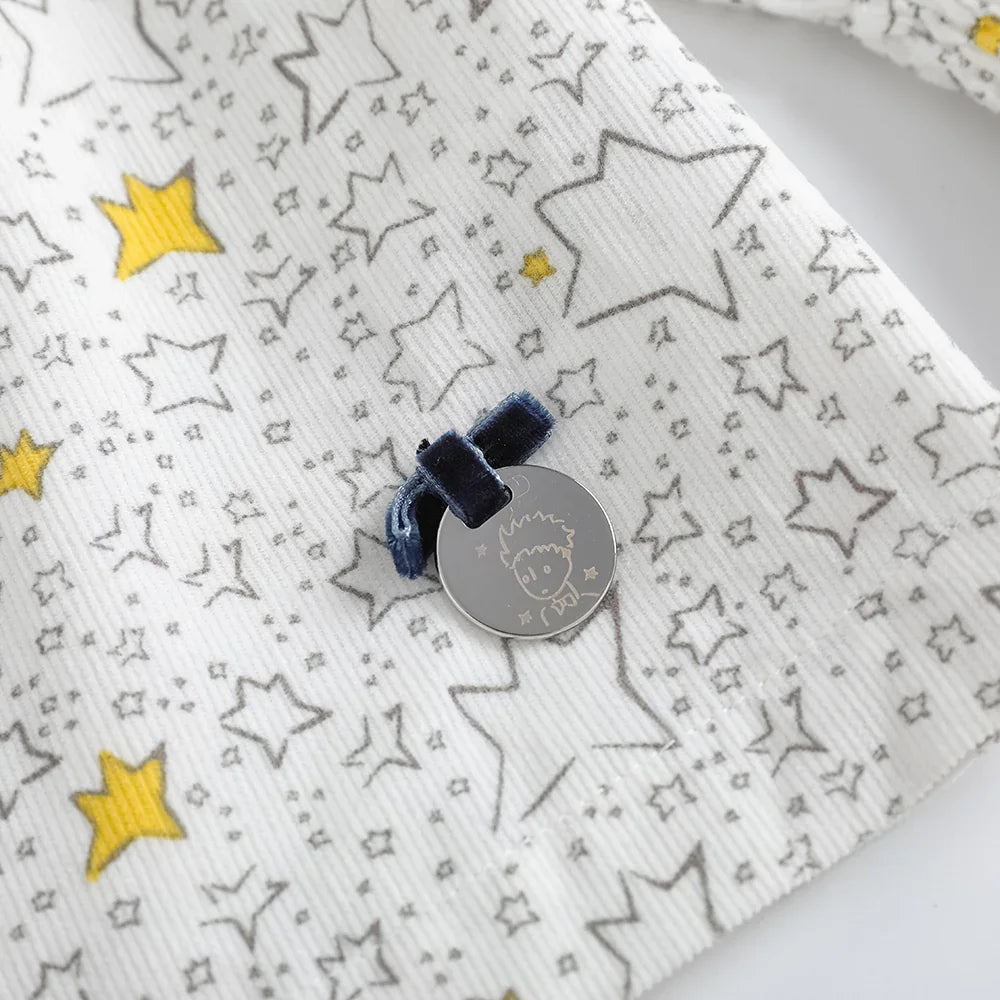 Girls Star‑Print Ruffle Blouse