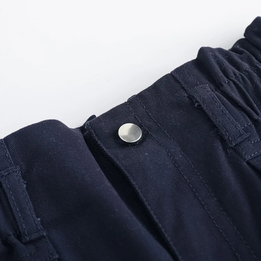Girls Embroidered Barrel‑Leg Trousers