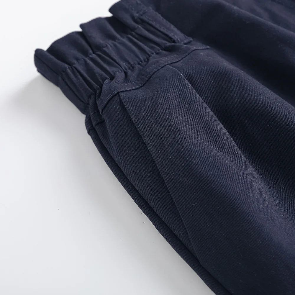 Girls Embroidered Barrel‑Leg Trousers