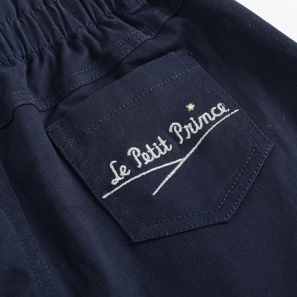 Girls Embroidered Barrel‑Leg Trousers