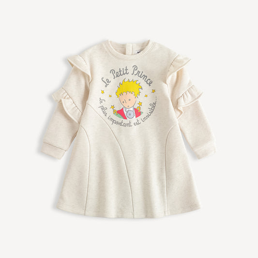 Character-Print Ruffle Sleeves Sweatdress