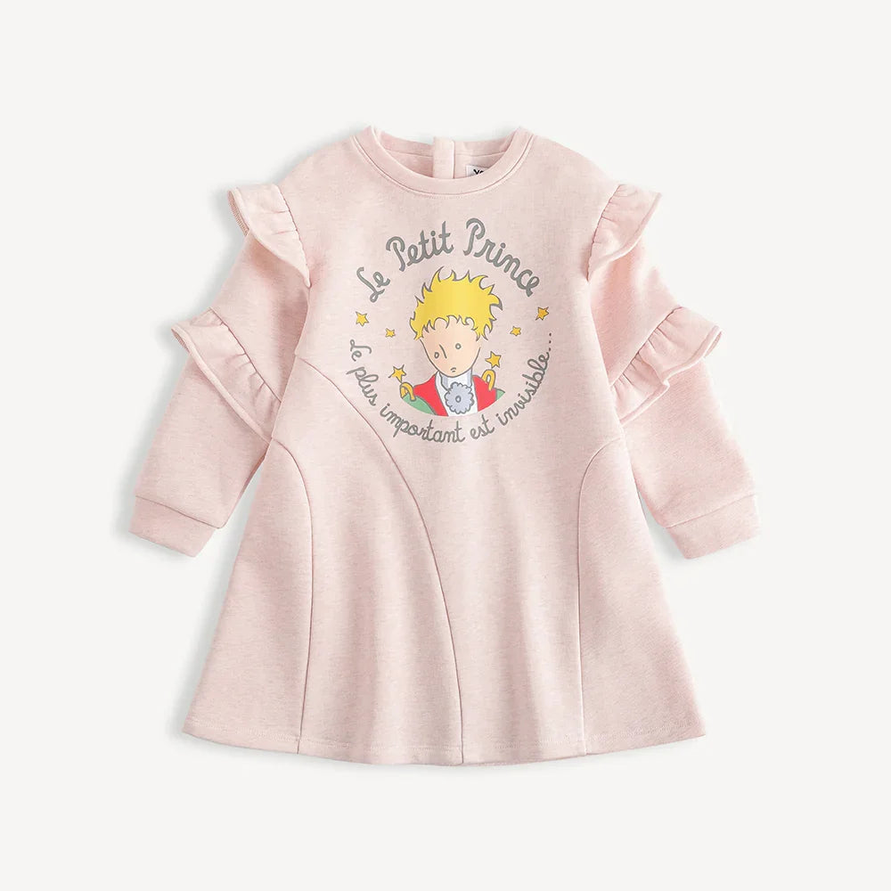 Character-Print Ruffle Sleeves Sweatdress