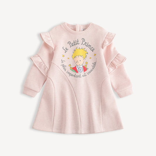 Character-Print Ruffle Sleeves Sweatdress