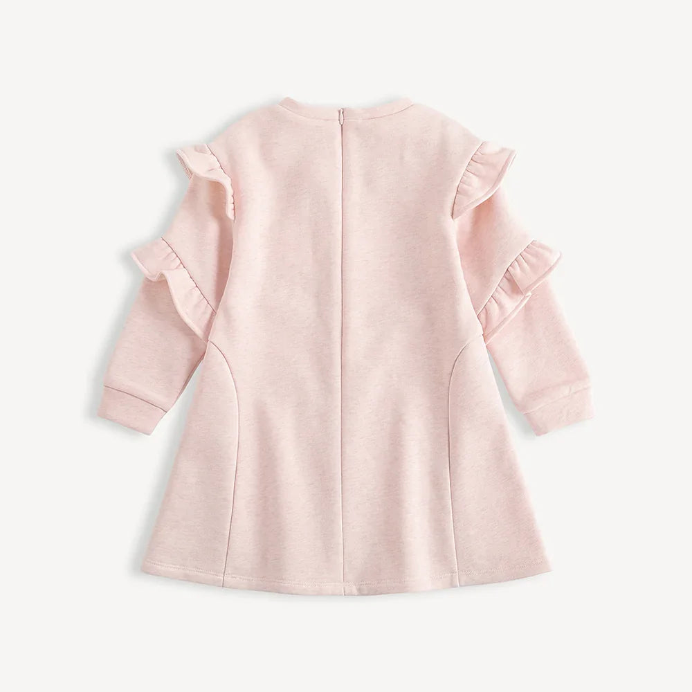 Character-Print Ruffle Sleeves Sweatdress