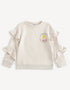Girls Ruffle Sleeve Graphic Sweatshirt