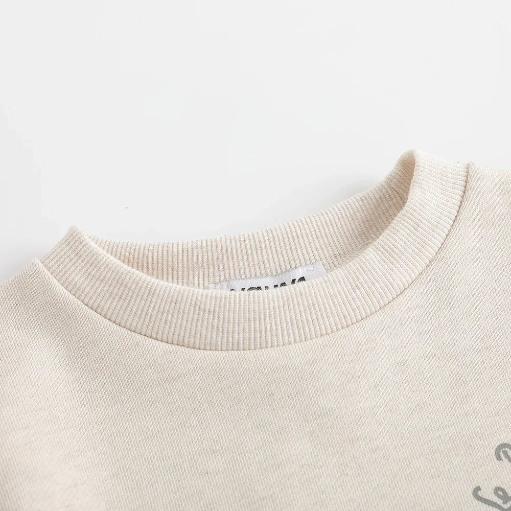 Girls Ruffle Sleeve Graphic Sweatshirt