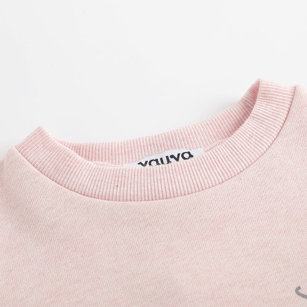 Girls Ruffle Sleeve Graphic Sweatshirt