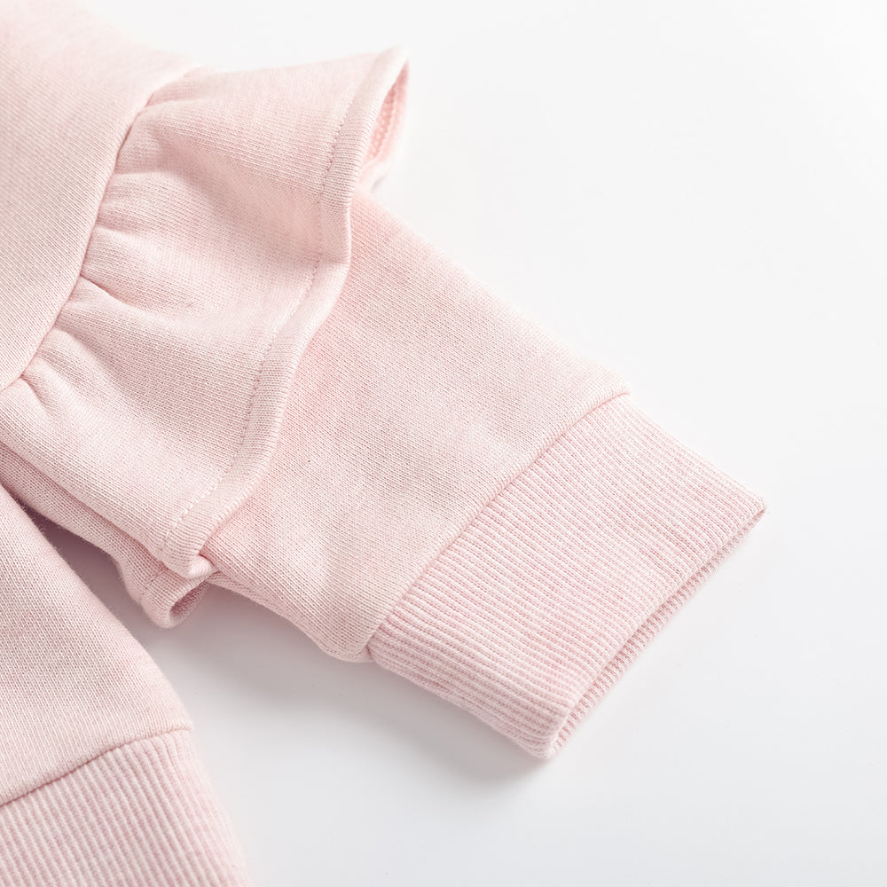 Girls Ruffle Sleeve Graphic Sweatshirt