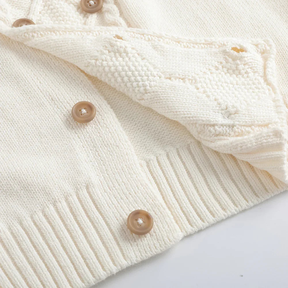 Embroidered Stand-Up Collar Cardigan