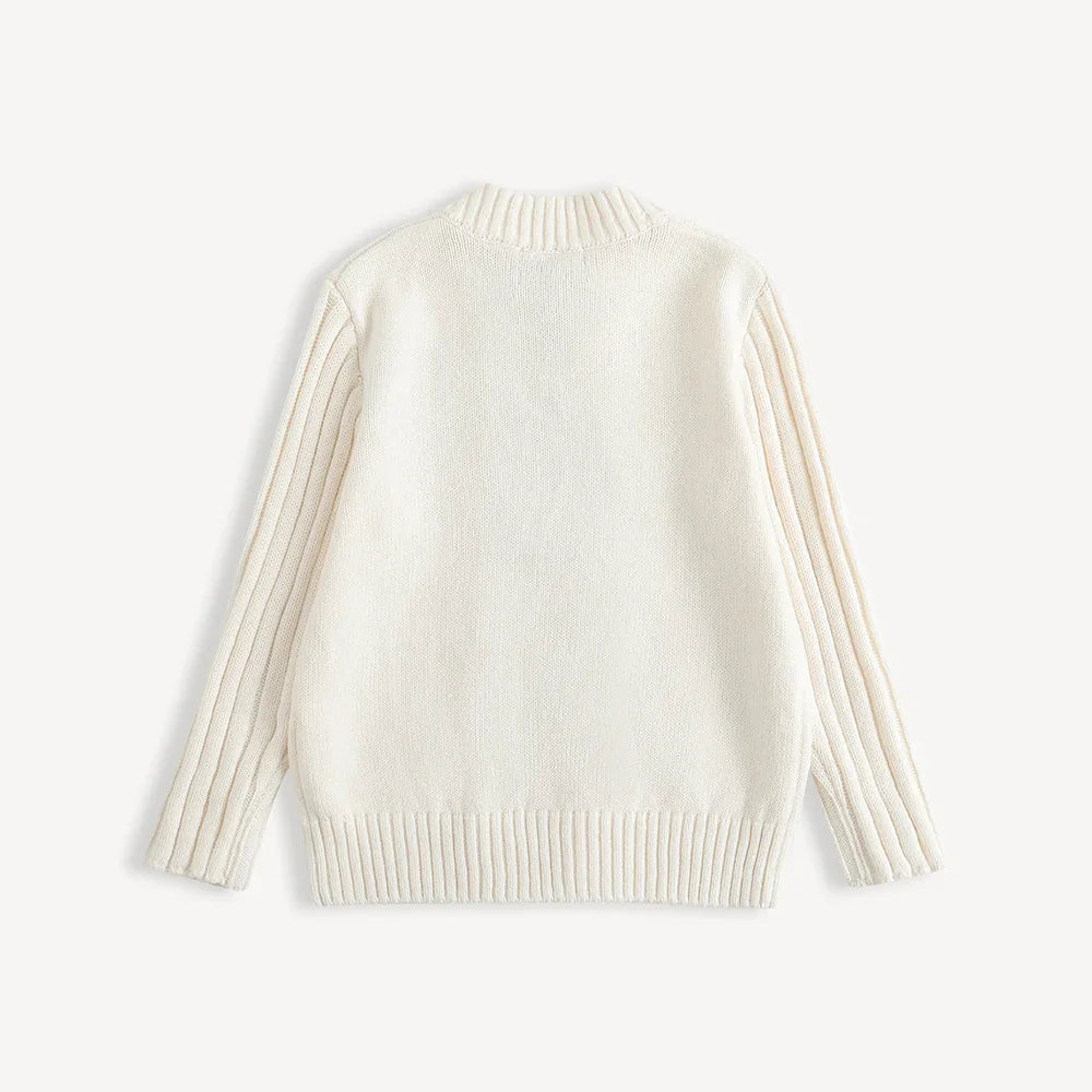 Embroidered Stand-Up Collar Cardigan