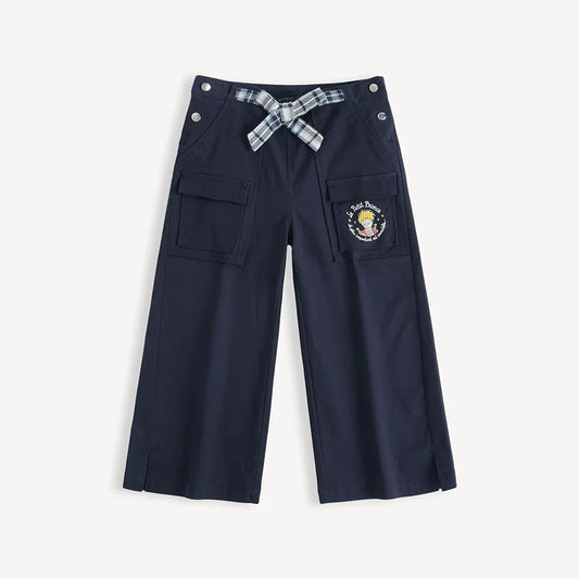 Girls Embroidered Wide‑Leg Trousers
