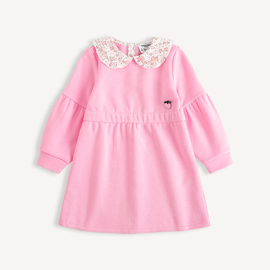 Girls Printed Puritan Collar Sweatdress