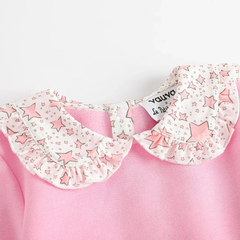 Girls Printed Puritan Collar Sweatdress
