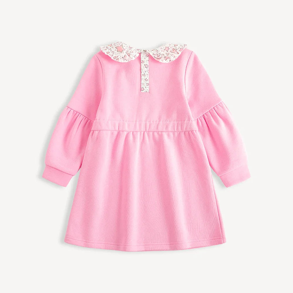 Girls Printed Puritan Collar Sweatdress