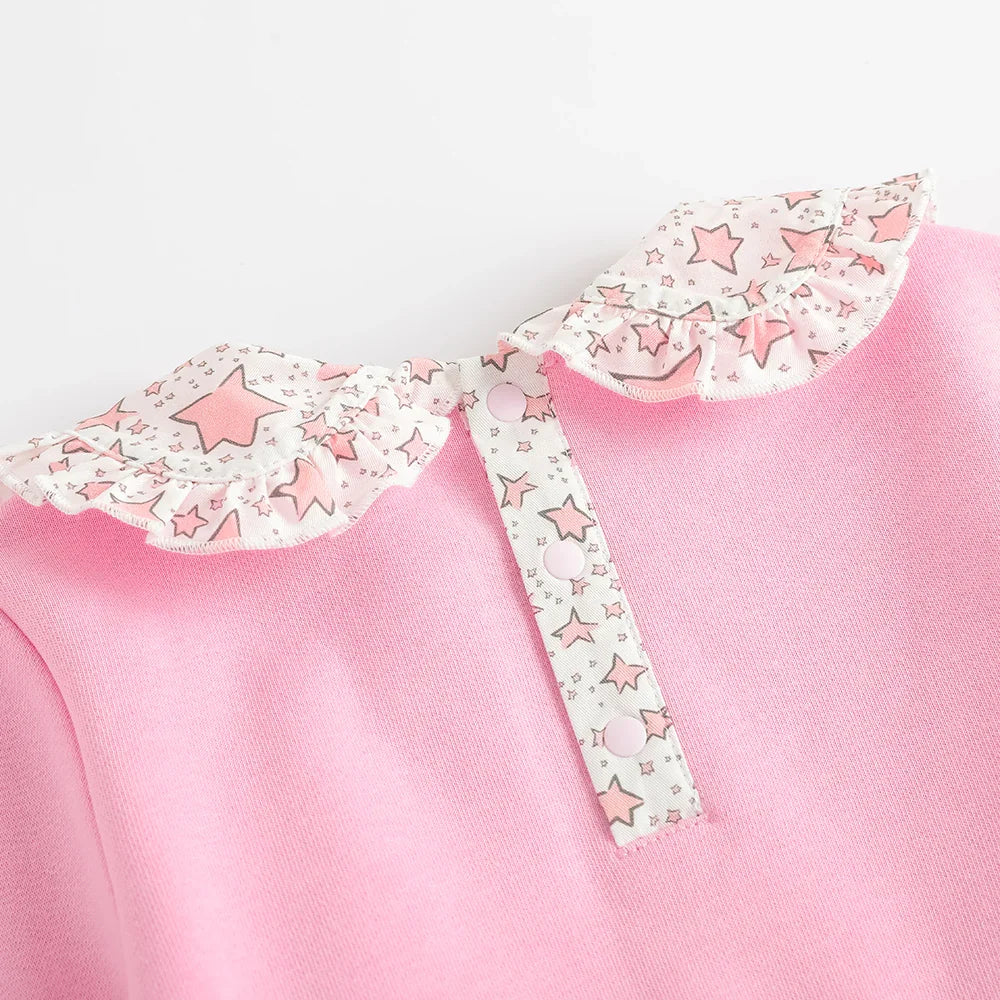 Girls Printed Puritan Collar Sweatdress