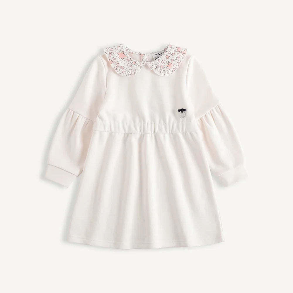 Girls Printed Puritan Collar Sweatdress