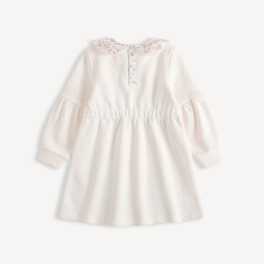 Girls Printed Puritan Collar Sweatdress