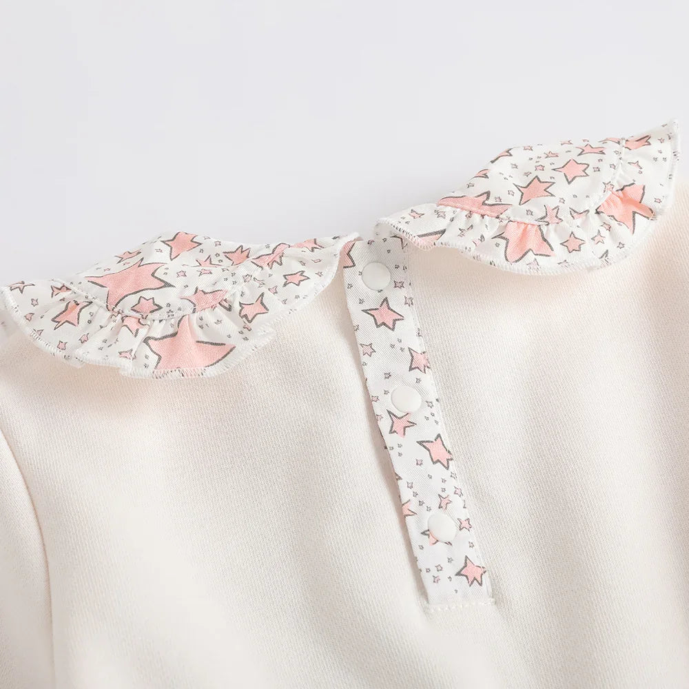 Girls Printed Puritan Collar Sweatdress