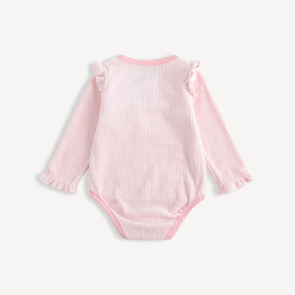 Baby Long Sleeve Pink Wrap Bodysuit