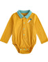 VAUVA Vauva FW23 - Baby Boy Carrot Pattern Cotton Polo Long Sleeve Bodysuit (Yellow) Bodysuit