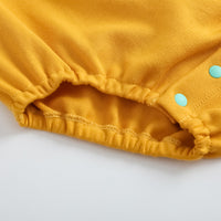 Vauva FW23 - Baby Boy Carrot Pattern Cotton Polo Long Sleeve Bodysuit (Yellow)