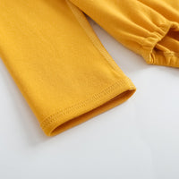 Vauva FW23 - Baby Boy Carrot Pattern Cotton Polo Long Sleeve Bodysuit (Yellow) - My Little Korner