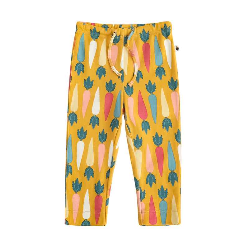 Vauva FW23 - Baby Boy Carrot All Over Print Cotton Pants (Yellow) 18 months