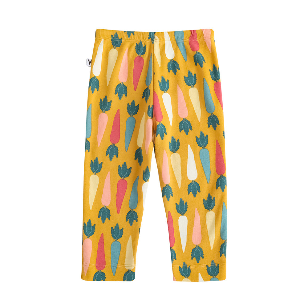 Vauva FW23 - Baby Boy Carrot All Over Print Cotton Pants (Yellow) product image back