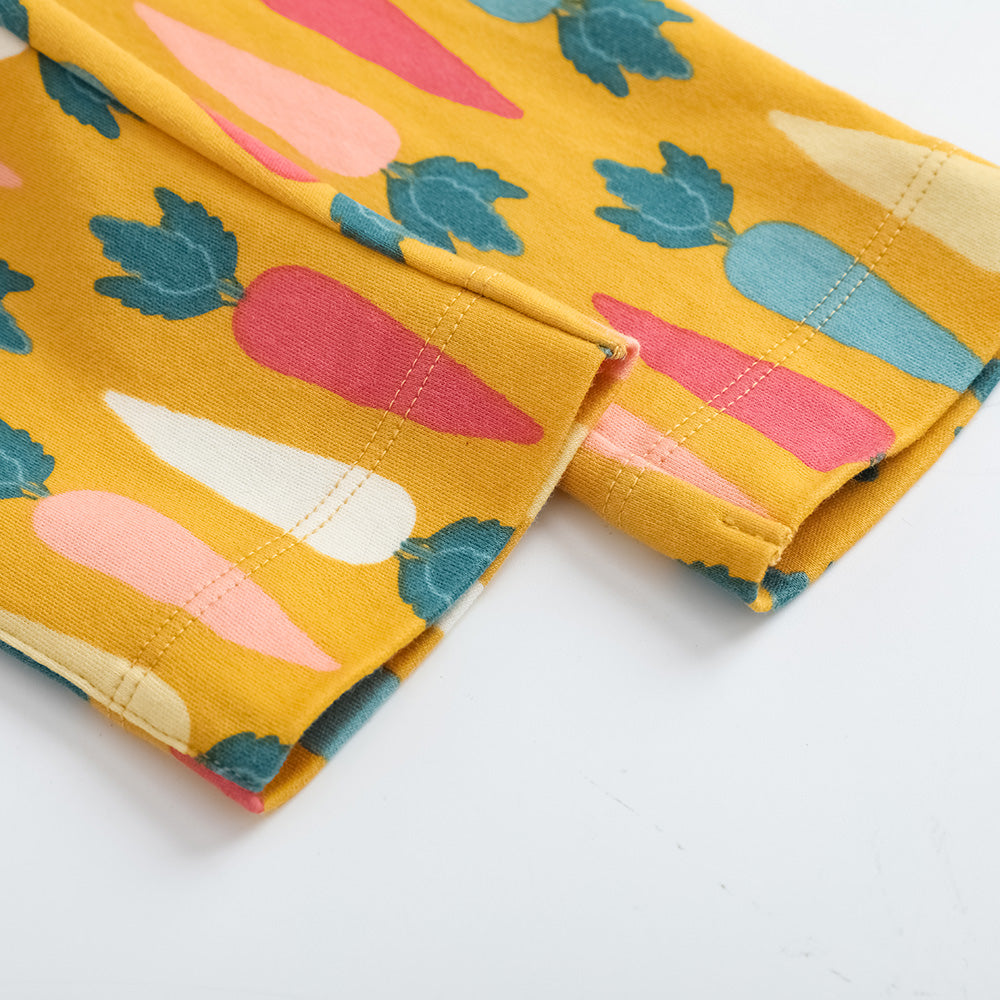 Vauva FW23 - Baby Boy Carrot All Over Print Cotton Pants (Yellow)
