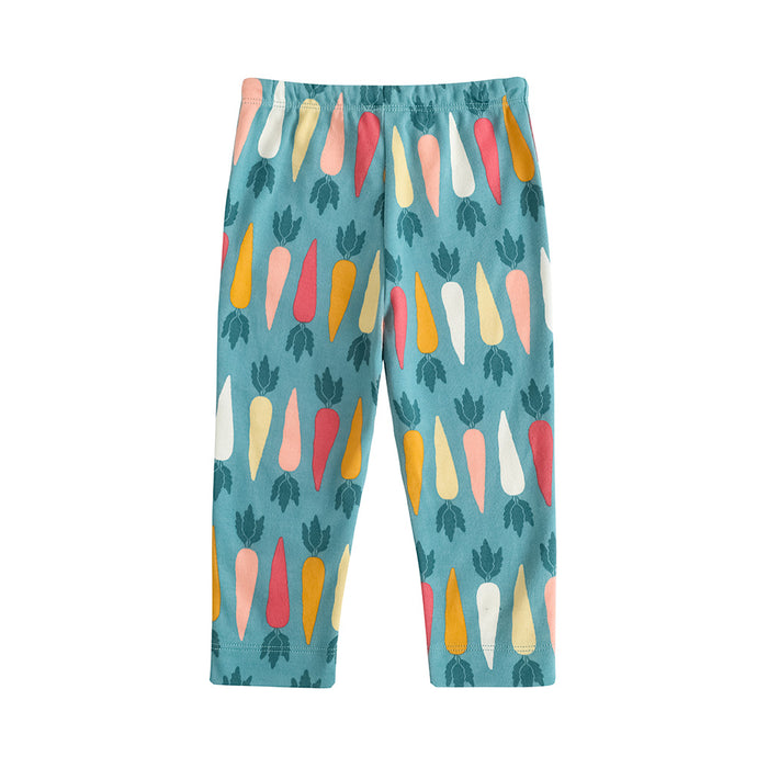 Vauva FW23 - Baby Boy Carrot All Over Print Cotton Pants (Green)