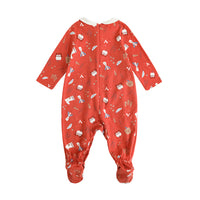 Vauva FW23 - Baby Girl Nordic Style Cotton Long Sleeve Romper (Red) product image back