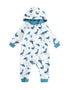VAUVA Vauva FW23 - Baby Boy White Goose Cotton Hood Long Sleeve Romper (White) Romper